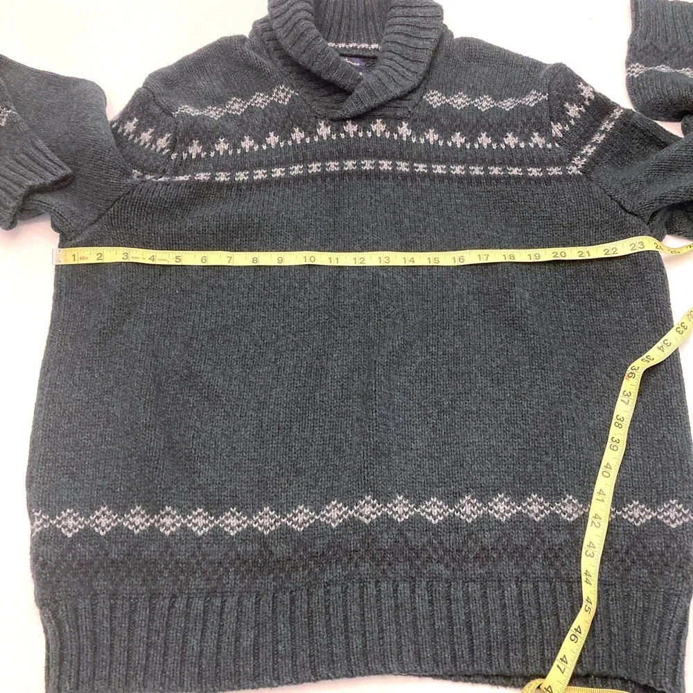 American Eagle Outfitters Pullover Shawlneck Sweater Men XXL Green Nordic Cotton